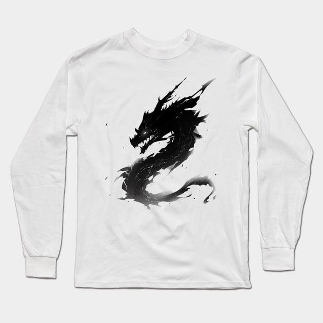 black dragon Long Sleeve T-Shirt by piratesnow